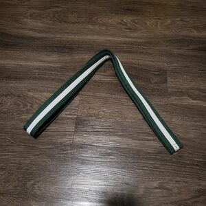 Karate Green Belt with White Stripe, Size 2